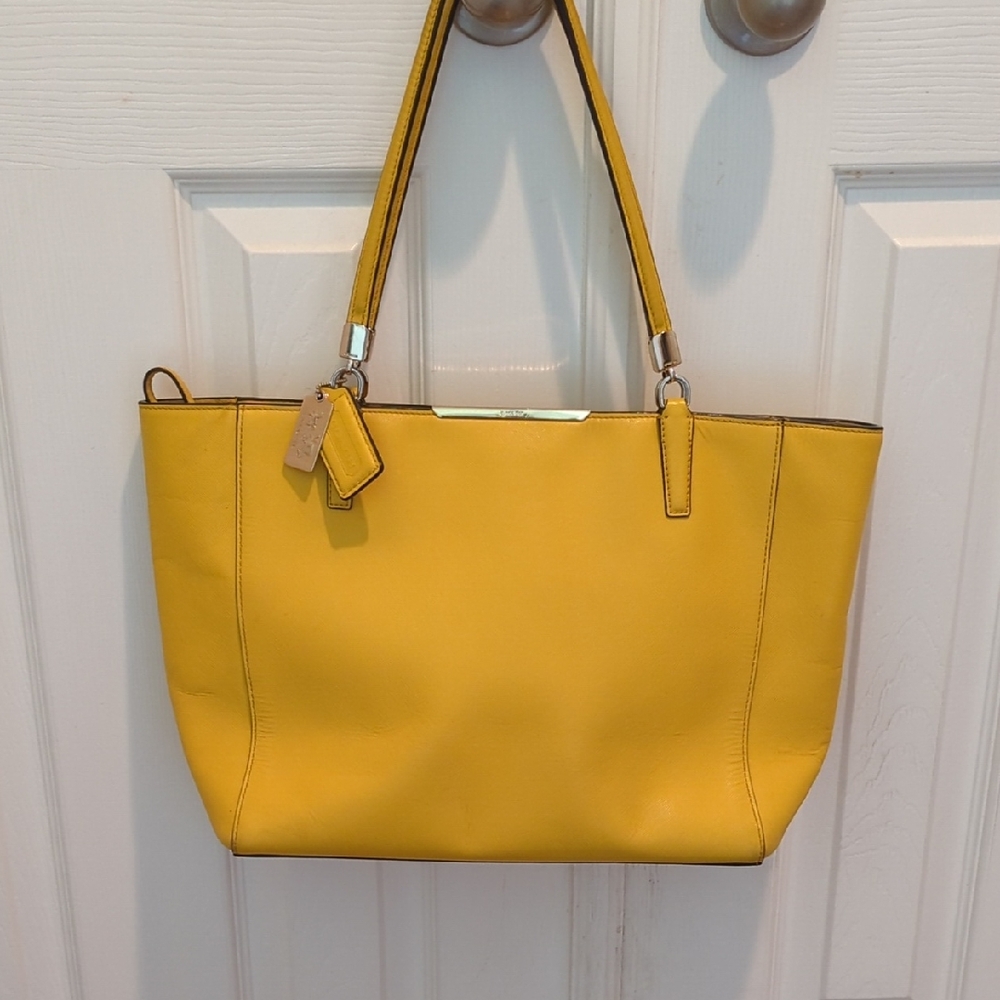 Coach Yellow Tote Bag with Structured Design